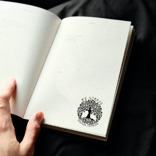 Modern Tree of Life, Book Ex Libris Rubber Stamp