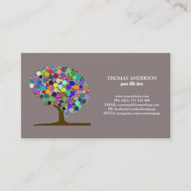 Modern Tree of Life Wellness Life Coach Business Card (Front)