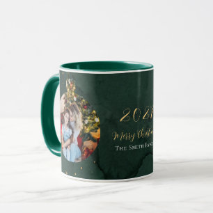 Modern Tree Photo Collage Christmas Mug