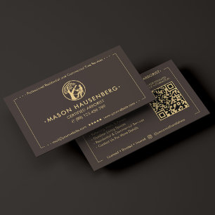 Modern Tree Service Contractor Arborist Espresso Business Card