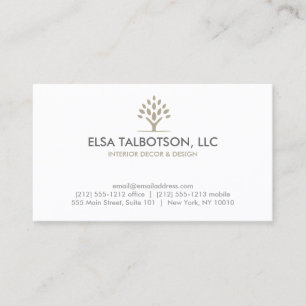 MODERN TREE TAUPE/WHITE Business Card