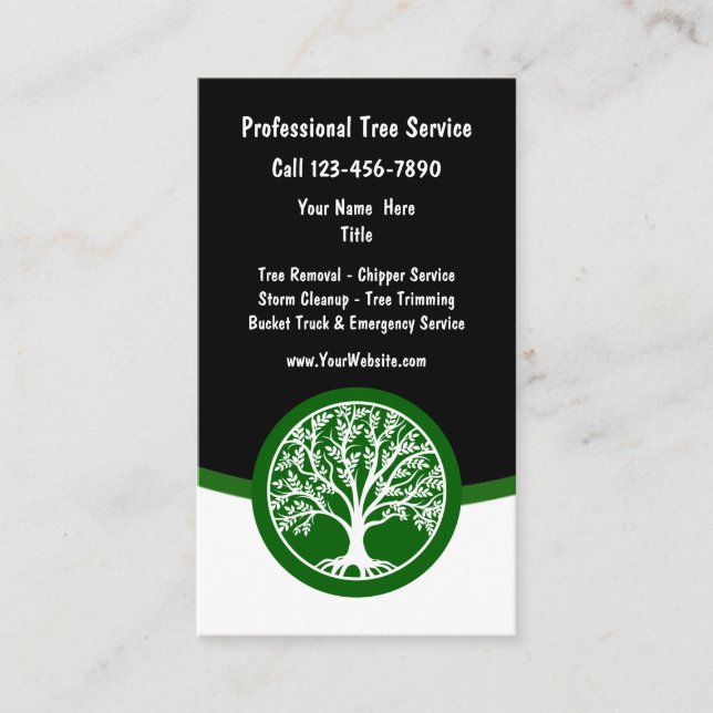 Modern Tree Trimmer Landscaping Business Cards (Front)