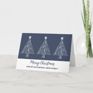 Modern Trees Daughter & Family Merry Christmas Card