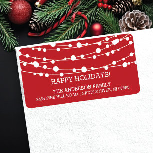 Modern Trees Holidays Christmas Return Address Label