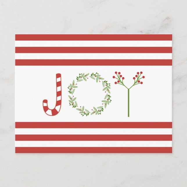 Modern trend Christmas JOY Postcard (Front)