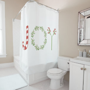 Modern trend Christmas JOY Shower Curtain