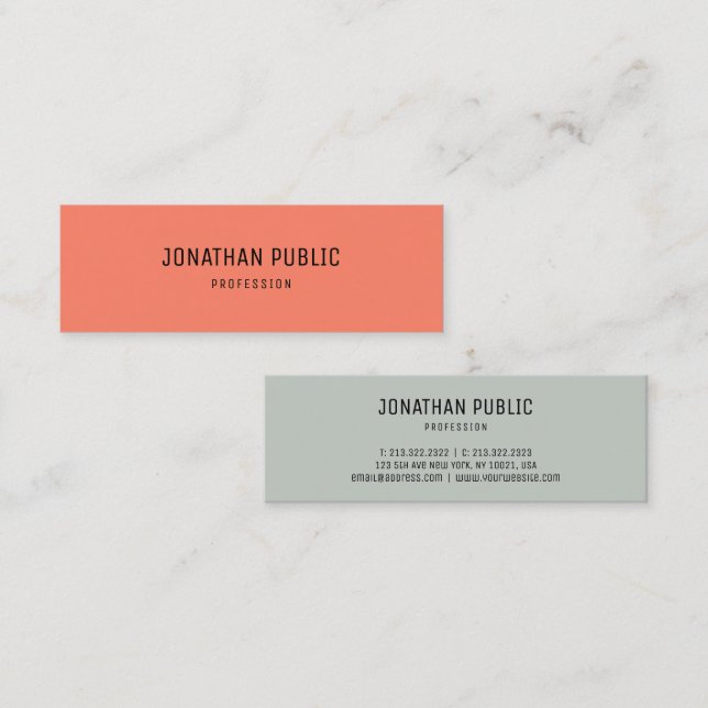 Modern Trend Colours Elegant Simple Template Mini Business Card (Front/Back)