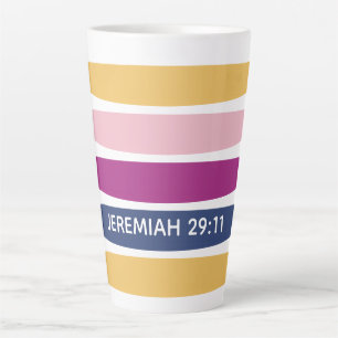 Modern Trending Striped Christian JEREMIAH 29:11 Latte Mug