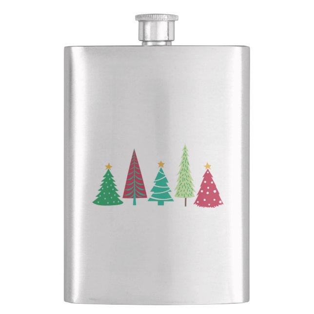 Modern trends Christmas Trees Hip Flask (Front)
