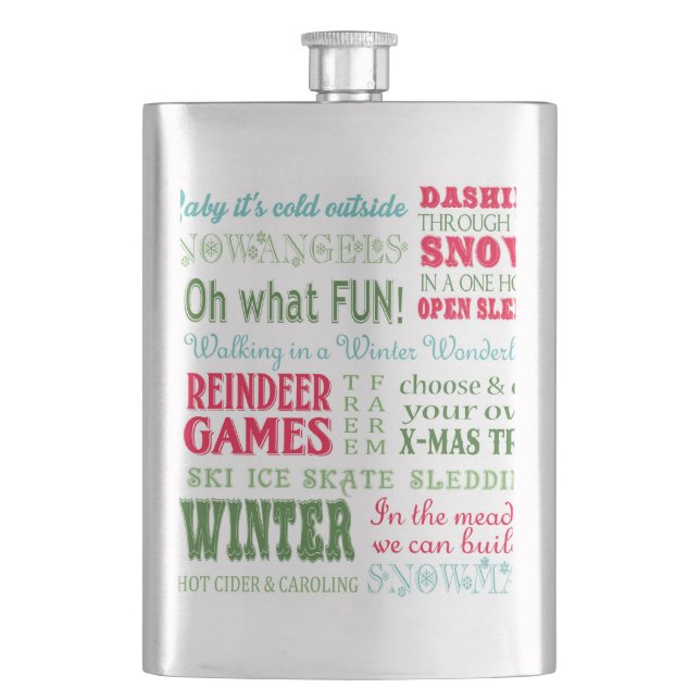 Modern trends Christmas typography Hip Flask (Front)