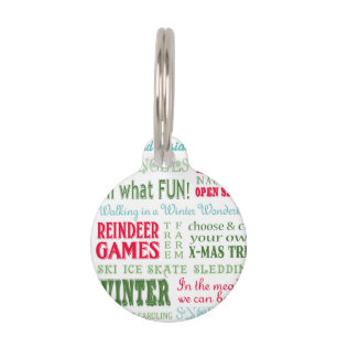 Modern trends Christmas typography Pet Tag