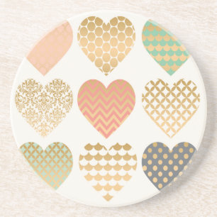 modern trends graphic hearts coaster