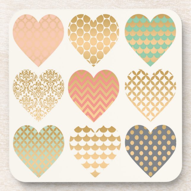 modern trends graphic hearts coaster (Front)