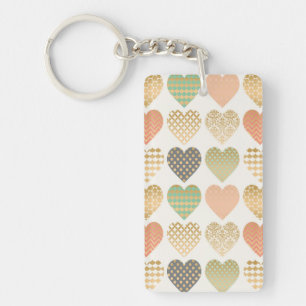 modern trends graphic hearts key ring