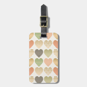 modern trends graphic hearts luggage tag