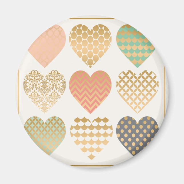 modern trends graphic hearts magnet (Front)