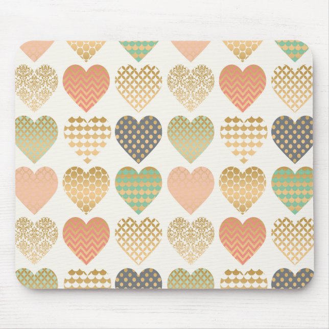 modern trends graphic hearts mouse pad (Front)