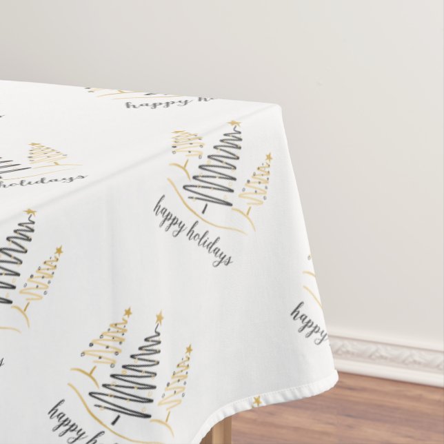 Modern Trends Holiday Trees Tablecloth (In Situ)