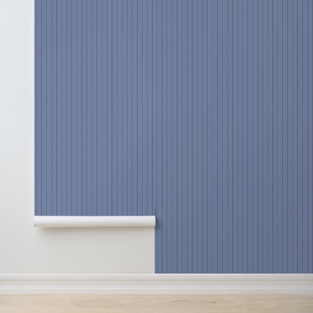 Modern Trendy 1" Pinstripe Blue Wallpaper (Application)