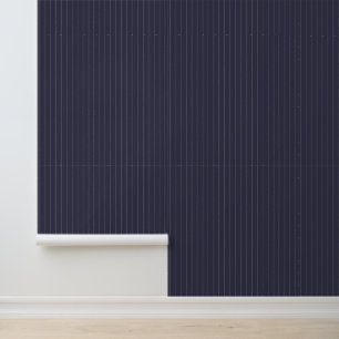 Modern Trendy 1" Pinstripe Dark Purple Wallpaper