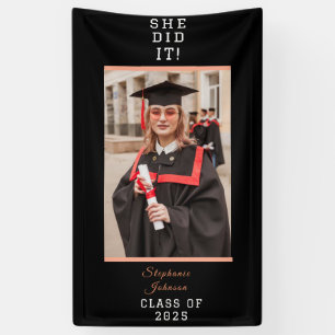 Modern Trendy 2027 Photo Collage Graduation Banner