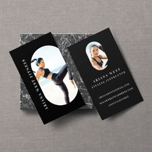 Modern & Trendy 2 Photo Personal Fitness Trainer  Business Card