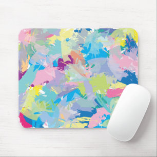 Modern Trendy Abstract Art, Fun Colorful Desk Mat Mouse Pad