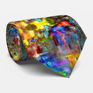 Modern trendy abstract art tie
