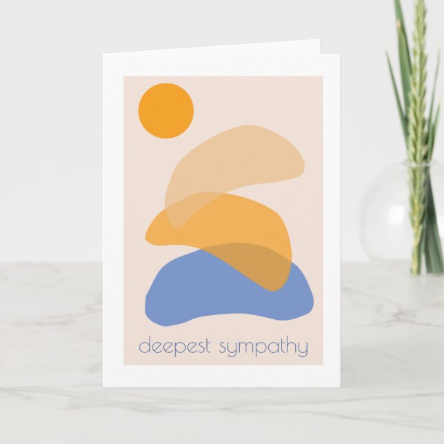 Modern Trendy Abstract Minimalist Deepest Sympathy Card (Front)