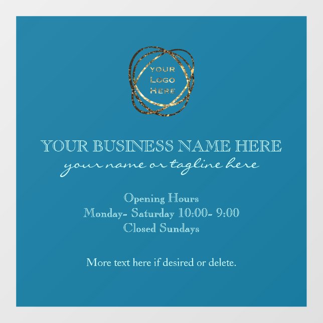 Modern Trendy Aqua Teal Custom Business Logo    (Sheet)