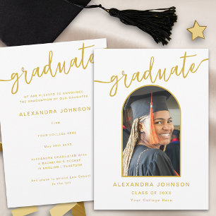 Modern Trendy Arch Photo Graduation Announcement