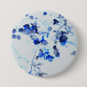 Modern, trendy art of floral / flower pattern 7.5 cm round badge