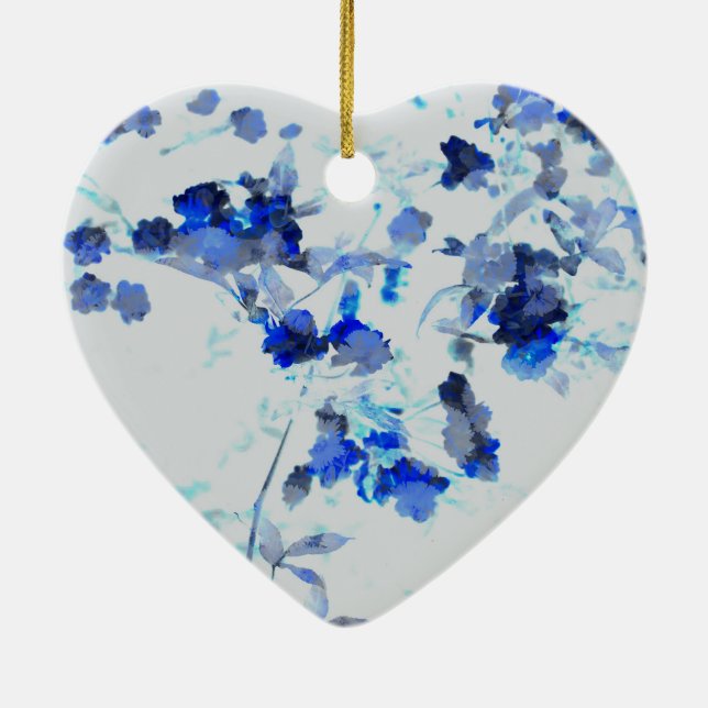 Modern, trendy art of floral / flower pattern ceramic ornament (Back)