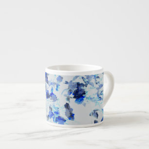 Modern, trendy art of floral / flower pattern espresso cup