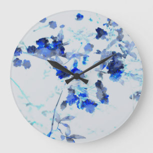 Modern, trendy art of floral / flower pattern large clock