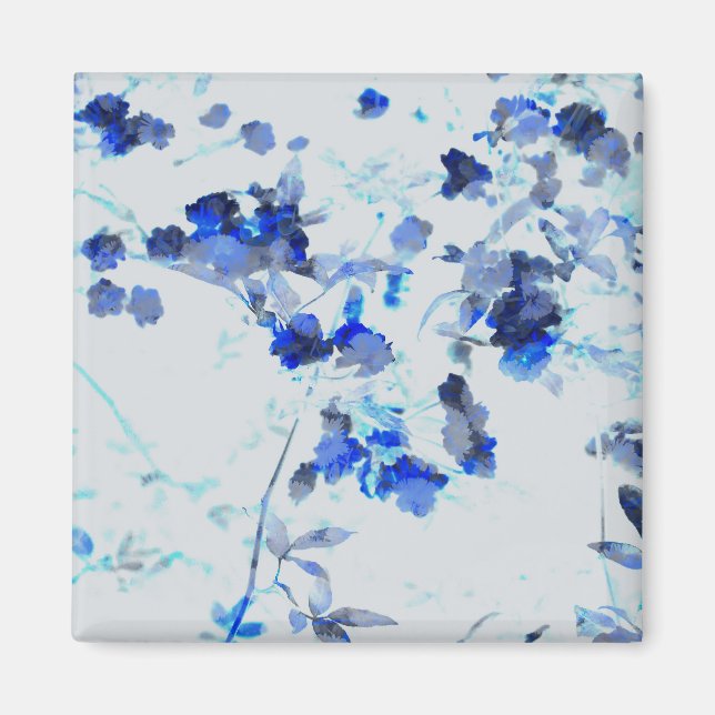 Modern, trendy art of floral / flower pattern magnet (Front)