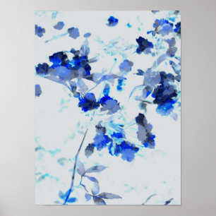 Modern, trendy art of floral / flower pattern poster