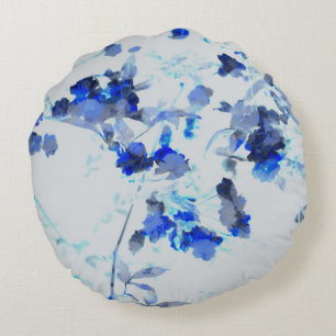 Modern, trendy art of floral / flower pattern round cushion