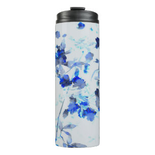 Modern, trendy art of floral / flower pattern thermal tumbler