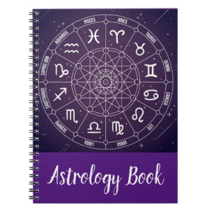 Modern trendy Astrology wheel Zodiac Notebook