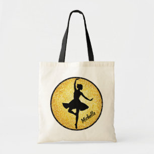 Modern Trendy Ballerina Ballet Dance Personalised Tote Bag
