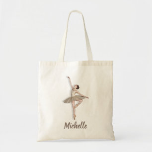 Modern Trendy Ballerina Ballet Dance Personalized  Tote Bag