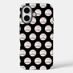 Modern Trendy Baseball Seamless Pattern iPhone 16 Case