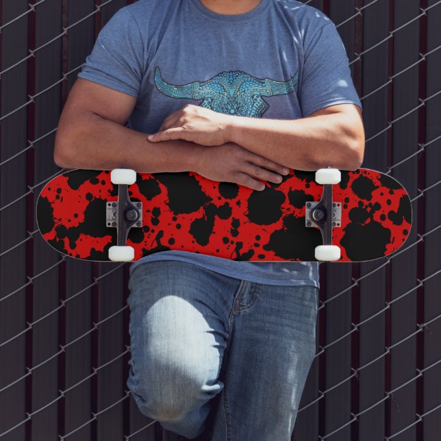 Modern Trendy Black and Red Skateboard (Outdoor 3)