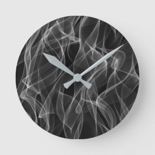 Modern Trendy Black and White Abstract Pattern Round Clock