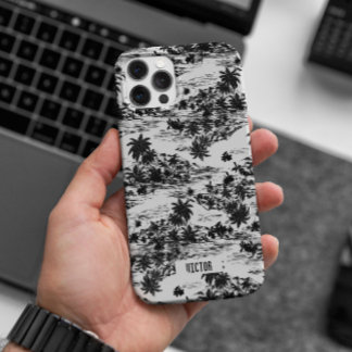 Modern Trendy Black and White Hawaii Island  iPhone 16 Pro Case