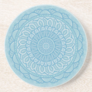 Modern trendy blue and turquoise boho design coaster