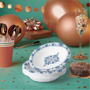 Modern trendy Blue and White Porcelain chinoiserie Paper Plate
