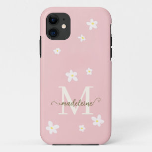 Modern Trendy Boho Chic Gold Yellow Daisies Girly iPhone 11 Case