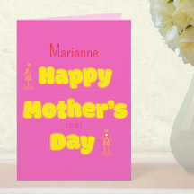 Modern Trendy Bright Pink Happy Mother's Day 